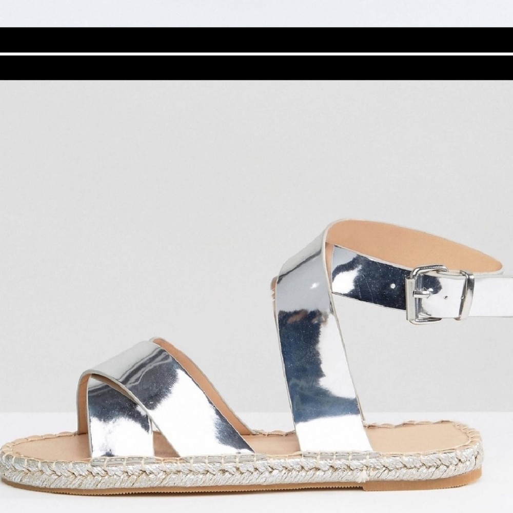 ASOS Silver Espadrilles sz 11